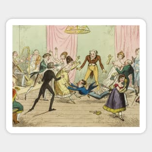 Vis a Vis - Accidents in Quadrille Dancing by George Cruikshank Sticker